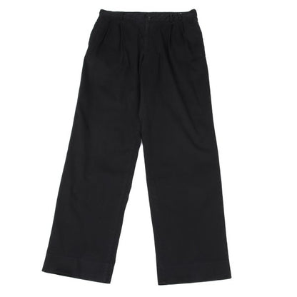 Papas Black Cotton Blend Stretch Two-Pleat Pants Size 52LL