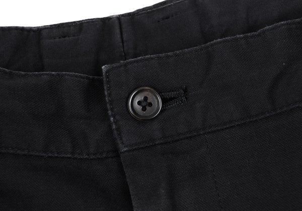 Papas Black Cotton Blend Stretch Two-Pleat Pants Size 52LL