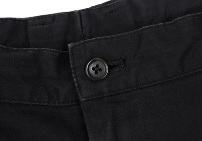 Papas Black Cotton Blend Stretch Two-Pleat Pants Size 52LL