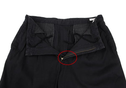 Papas Black Cotton Blend Stretch Two-Pleat Pants Size 52LL