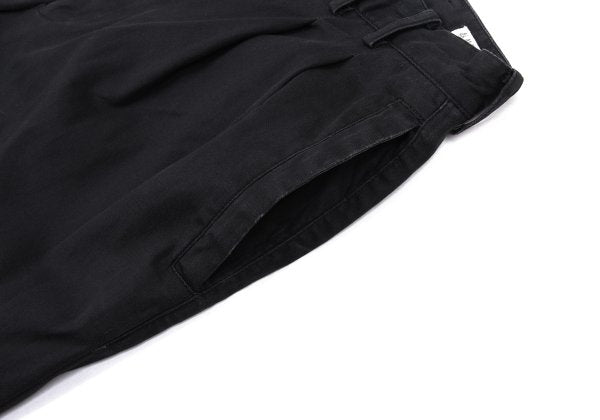 Papas Black Cotton Blend Stretch Two-Pleat Pants Size 52LL