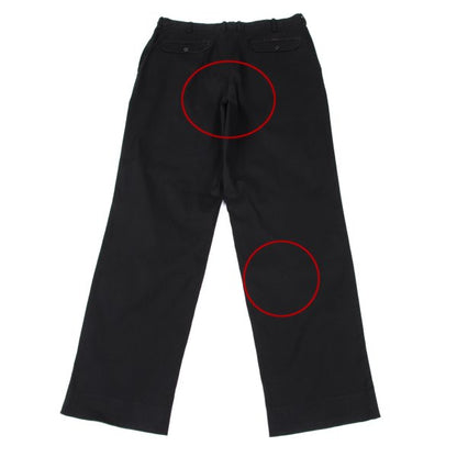 Papas Black Cotton Blend Stretch Two-Pleat Pants Size 52LL