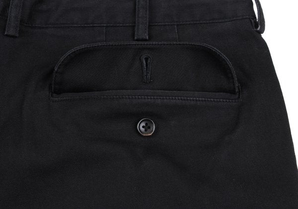 Papas Black Cotton Blend Stretch Two-Pleat Pants Size 52LL