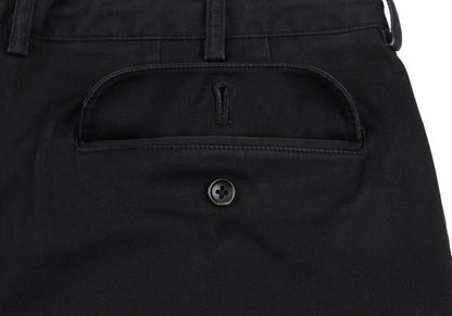 Papas Black Cotton Blend Stretch Two-Pleat Pants Size 52LL