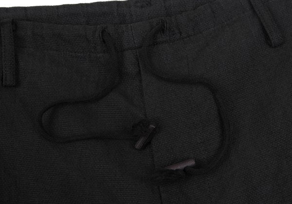 Y's for men Drawstring Pique Cotton Pants Black Size XL