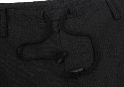 Y's for men Drawstring Pique Cotton Pants Black Size XL