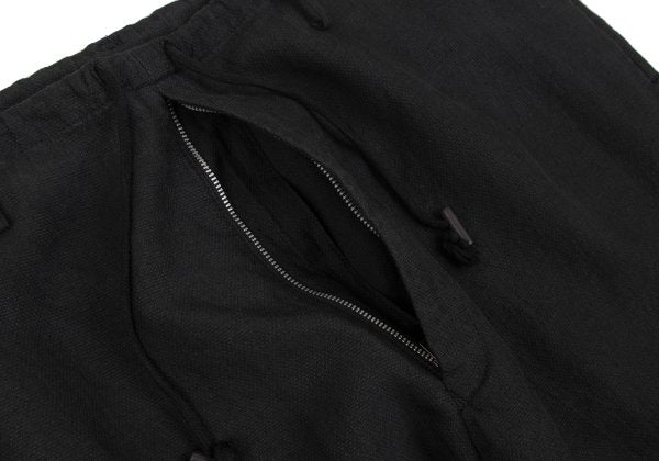 Y's for men Drawstring Pique Cotton Pants Black Size XL
