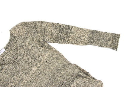 Y's Wool Cotton Back Pocket V-Neck Khaki Ivory Sweater Size 2