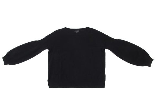 Theory Cashmere Blend Wool Paneled Sweater Black Size S