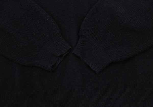 Theory Cashmere Blend Wool Paneled Sweater Black Size S