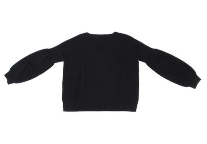 Theory Cashmere Blend Wool Paneled Sweater Black Size S