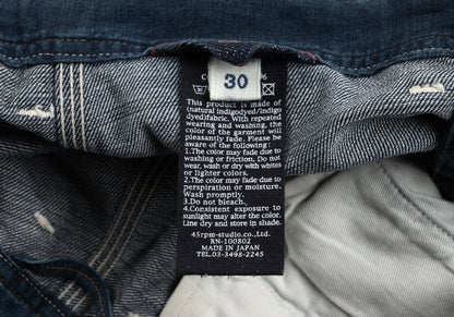 45rpm Cotton Cargo Denim Jeans Indigo Size 30