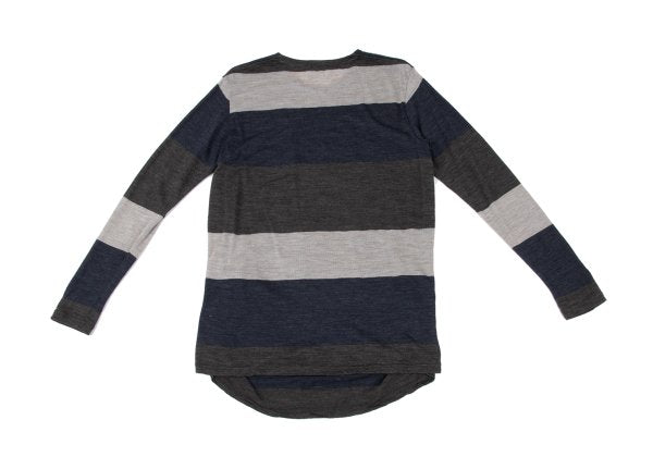 Plantation Washed Wool Border Long Sleeve Top Multi Size M