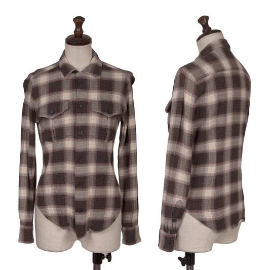 Ralph Lauren Rayon Wool Ombre Check Flannel Button-Up Size 4