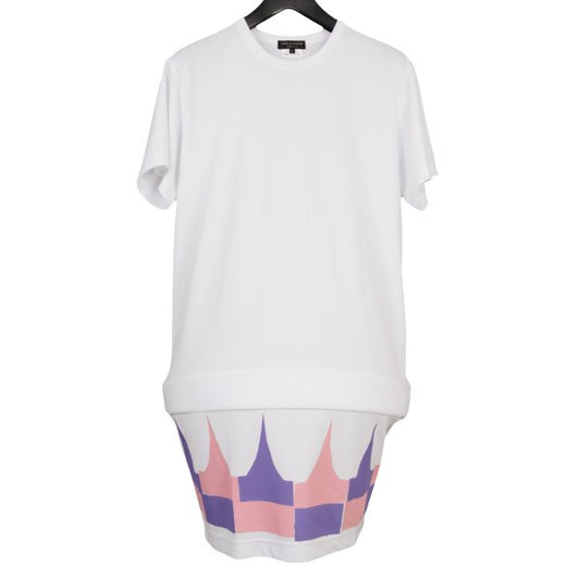 COMME des GARCONS HOMME PLUS Hem Print T-Shirt White Size S
