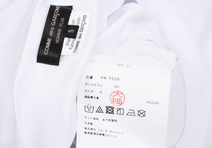 COMME des GARCONS HOMME PLUS Hem Print T-Shirt White Size S