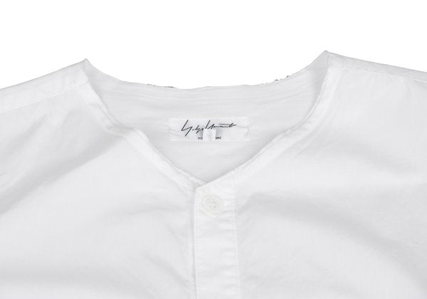 Yohji Yamamoto POUR HOMME Cotton Cut-Off Shirt White Size 4