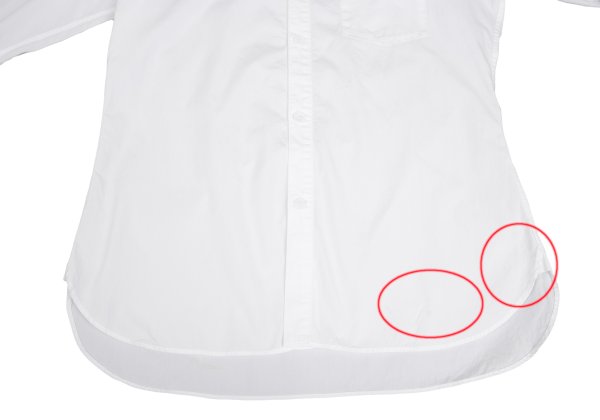 Yohji Yamamoto POUR HOMME Cotton Cut-Off Shirt White Size 4
