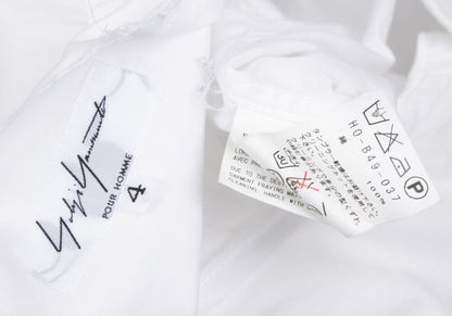 Yohji Yamamoto POUR HOMME Cotton Cut-Off Shirt White Size 4