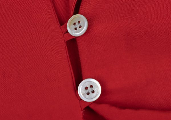 Y's Rayon Open Collar Pullover Blouse Red Size M