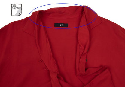 Y's Rayon Open Collar Pullover Blouse Red Size M