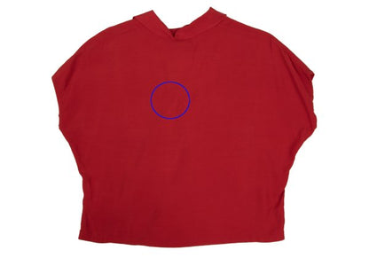 Y's Rayon Open Collar Pullover Blouse Red Size M