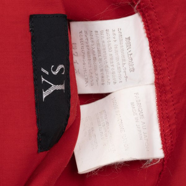 Y's Rayon Open Collar Pullover Blouse Red Size M