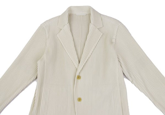 HOMME PLISSE ISSEY MIYAKE 19AW Pleated Blazer Cream Size 1