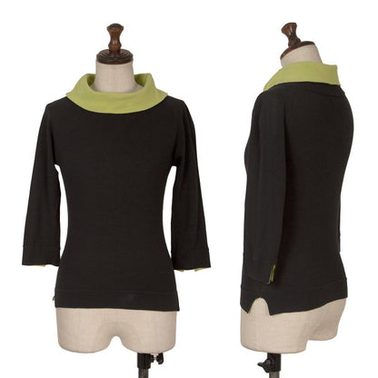 gigli Double Face Cotton Black Yellow-Green Size 38