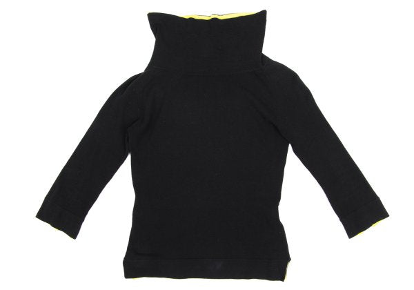 gigli Double Face Cotton Black Yellow-Green Size 38
