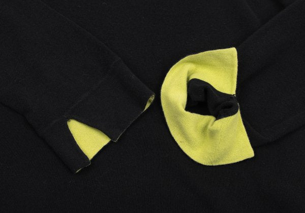 gigli Double Face Cotton Black Yellow-Green Size 38