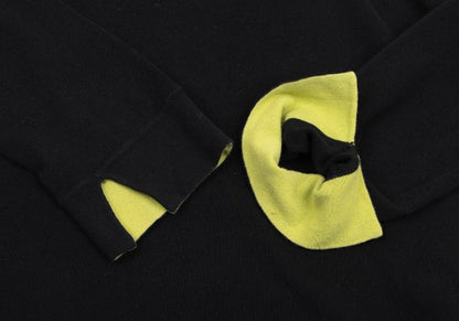 gigli Double Face Cotton Black Yellow-Green Size 38