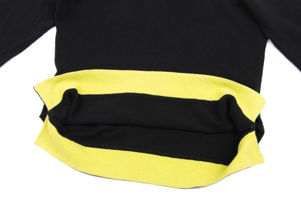 gigli Double Face Cotton Black Yellow-Green Size 38
