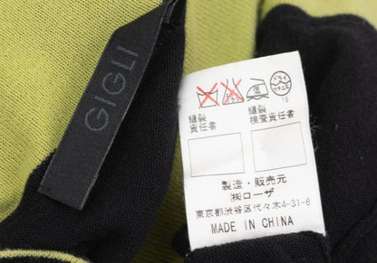 gigli Double Face Cotton Black Yellow-Green Size 38