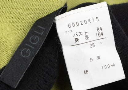 gigli Double Face Cotton Black Yellow-Green Size 38