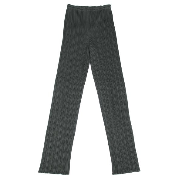 PLEATS PLEASE Pleated Straight Pants Gray Polyester Size 3