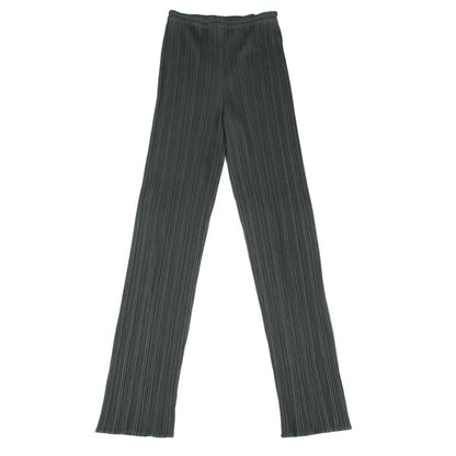 PLEATS PLEASE Pleated Straight Pants Gray Polyester Size 3