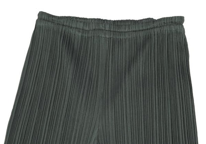 PLEATS PLEASE Pleated Straight Pants Gray Polyester Size 3
