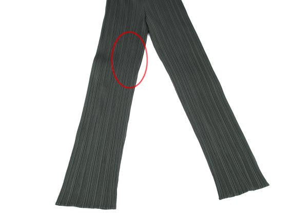 PLEATS PLEASE Pleated Straight Pants Gray Polyester Size 3