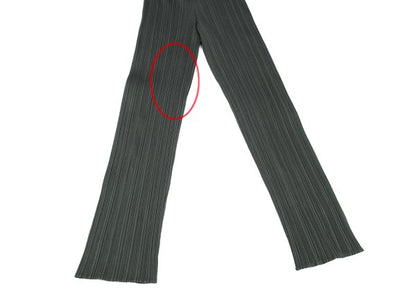 PLEATS PLEASE Pleated Straight Pants Gray Polyester Size 3