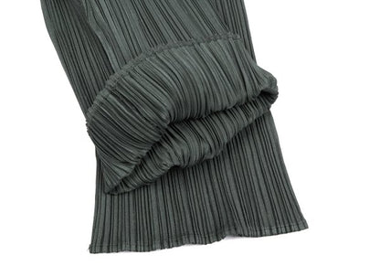 PLEATS PLEASE Pleated Straight Pants Gray Polyester Size 3