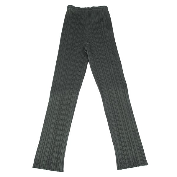 PLEATS PLEASE Pleated Straight Pants Gray Polyester Size 3