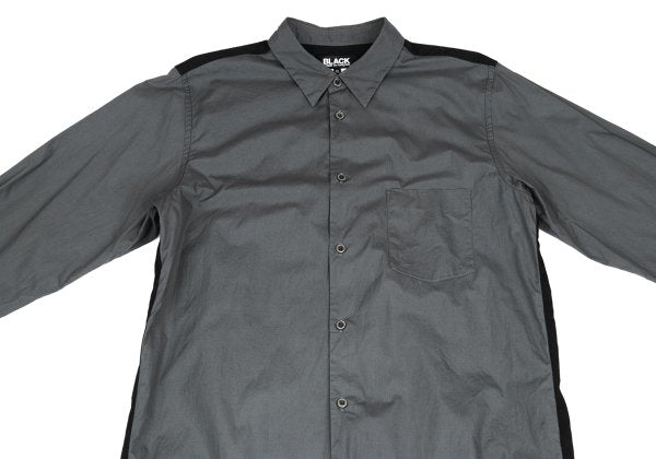 BLACK COMME des GARCONS Cotton Back Panel Shirt Gray Size XL