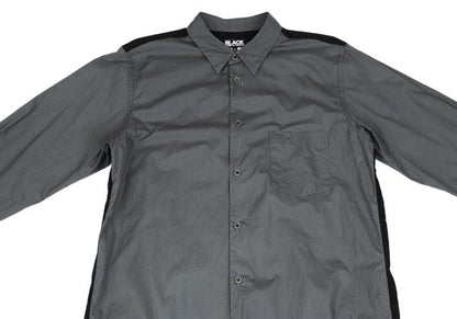 BLACK COMME des GARCONS Cotton Back Panel Shirt Gray Size XL