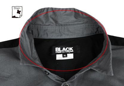 BLACK COMME des GARCONS Cotton Back Panel Shirt Gray Size XL