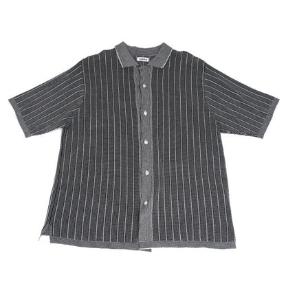 COOHEM Black/White Stripe Knit Shirt Size M