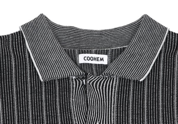 COOHEM Black/White Stripe Knit Shirt Size M