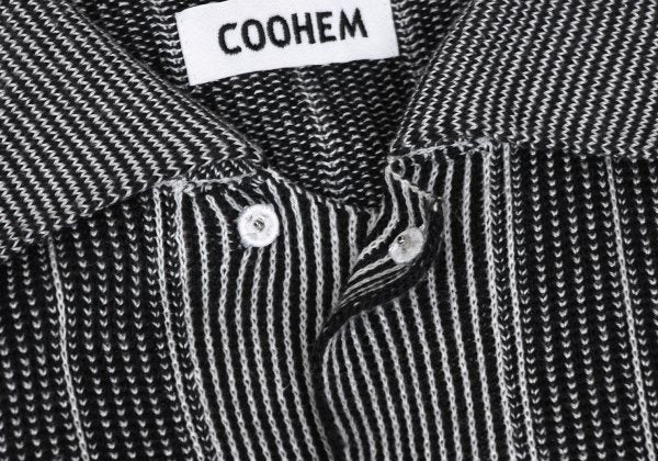 COOHEM Black/White Stripe Knit Shirt Size M
