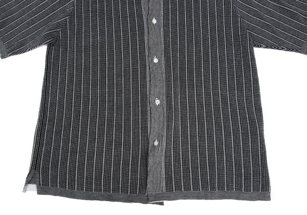 COOHEM Black/White Stripe Knit Shirt Size M