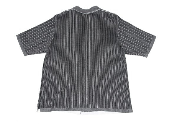 COOHEM Black/White Stripe Knit Shirt Size M